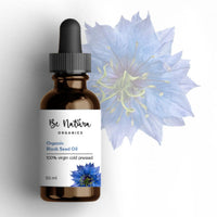 Be Natura Organics Blackseed Oil 50ml - organic coldpressed in Germany, premium Egyptian black cumin seeds (Nigella sativa) oil - high content of linoleic acid