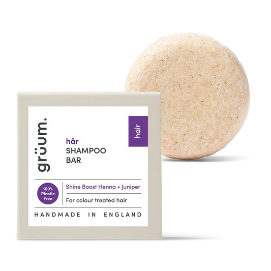 grüum Shine Boost Shampoo Bar 50g - Shampoo Bars for Hair Up to 60 Washes Soap Bar - Plastic Free Vegan Shampoo Bar for Men & Women - Paraben Free Soap Bar Shampoo for Colour Treated Hairs