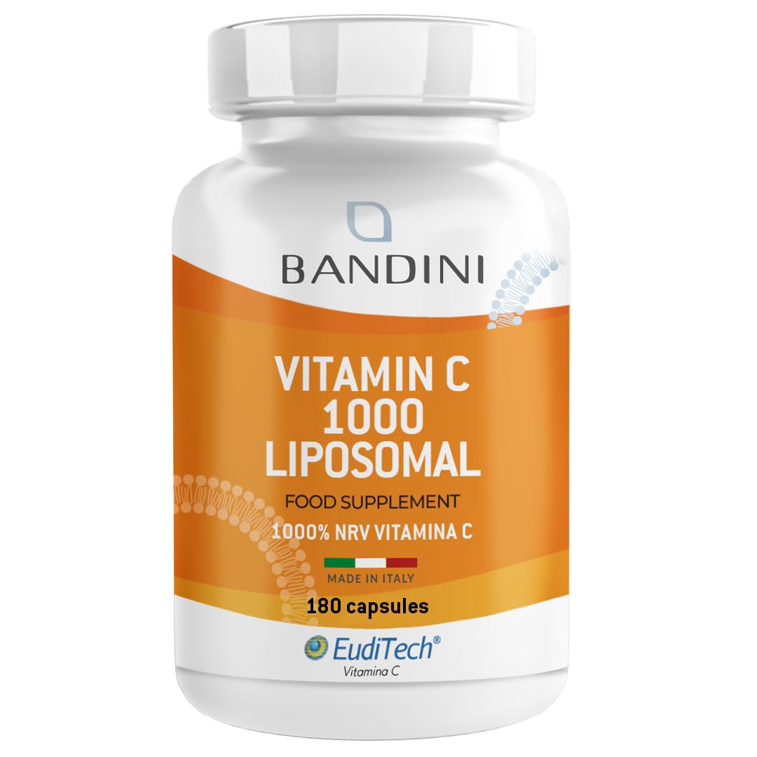 BANDINI Bandini® Liposomal Vitamin C 1000mg | 180 Capsules | High Strength Ascorbic Acid, High Absorption & Bioavailability | Immunity, Energy, Skin Support - Boosts Collagen & Reduces Fatigue | Vegan