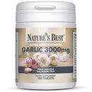 NATURE'S BEST Nature's Best Garlic Tablets 3000mg - High Strength & Rich in Allicin - Taste Controlled & Odthisless - Equivalent to 3000mg of Fresh Garlic - UK Made - 180 Tablets (6 Months' Supply)
