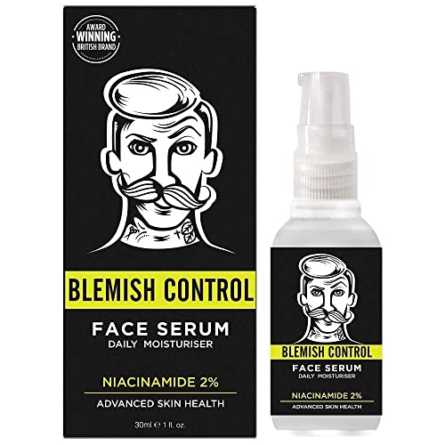 BARBER PRO BLEMISH CONTROL Face Serum Mens Face Cream Daily Moisturiser & Antioxidant Niacinamide & CICA For Acne & Blemishes Natural Vegan Skincare Multi Award Winning Brand 30ml
