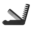Vayfoni 2-in-1 Folding Pocket Comb for Men - Fine Tooth & Wide Tooth Beard Combs - Flip Design Travel Comb for Hair, Mustache & Beard Grooming - Portable Styling Tool (Black)