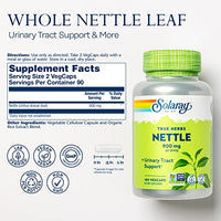 SOLARAY Nettle Leaf 450mg Healthy Kidney, Urinary & Prostate Support Traditional Use for Healthy Allergy Response & Respiratory Wellness 180 CT