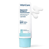 WishCare 5% Niacinamide Oil Balance Fluid Sunscreen SPF 50 PA++++ - Lightweight Matte Sunscreen SPF 50 for Oily Skin & No White Cast 50g