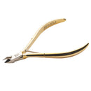 Rui Smiths Professional Cuticle Nippers, Gold-Plated Carbon Steel, French Handle, Single Spring, 6mm Jaw (Full Jaw)