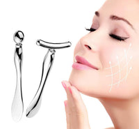 OHEETU 3Pcs Silver Metal Eye and Face Cream Applicators Makeup Cream Spoon Roller Stick T-Shaped Eyes Facial Massager Sticks Cosmetic Skin Care Tools