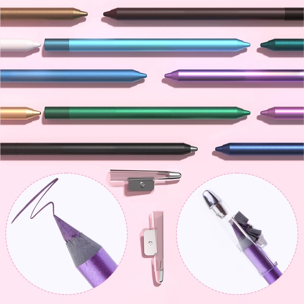 LOPHE 12 Colorful Eyeliner Pencils, Rainbow Colors, Matte Finish, Long-lasting & Waterproof, Smudge-Proof, Christmas & Masquerade Makeup (12PCS-Eyeliner Pencils)