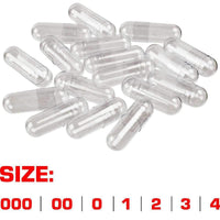Pure Source Nutrition PSN Clear HPMC Vegetarian Empty Vegan Capsules - DIY Self Fill Size 00,0,1 with Unique Lock Technology -Pharmaceutical Grade -Compatible with Capsule Filling Machine (Clear, Size 1 x 250)