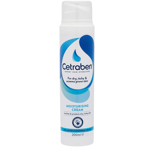 Cetraben Moisturising Cream, For Dry, Itchy, Sensitive & Eczema-Prone Skin, Soothe, Moisturise, Hydrate, & Protect, Dermatological Moisturiser, Daily Use on the Body, Fragrance Free, 1 x 200ml