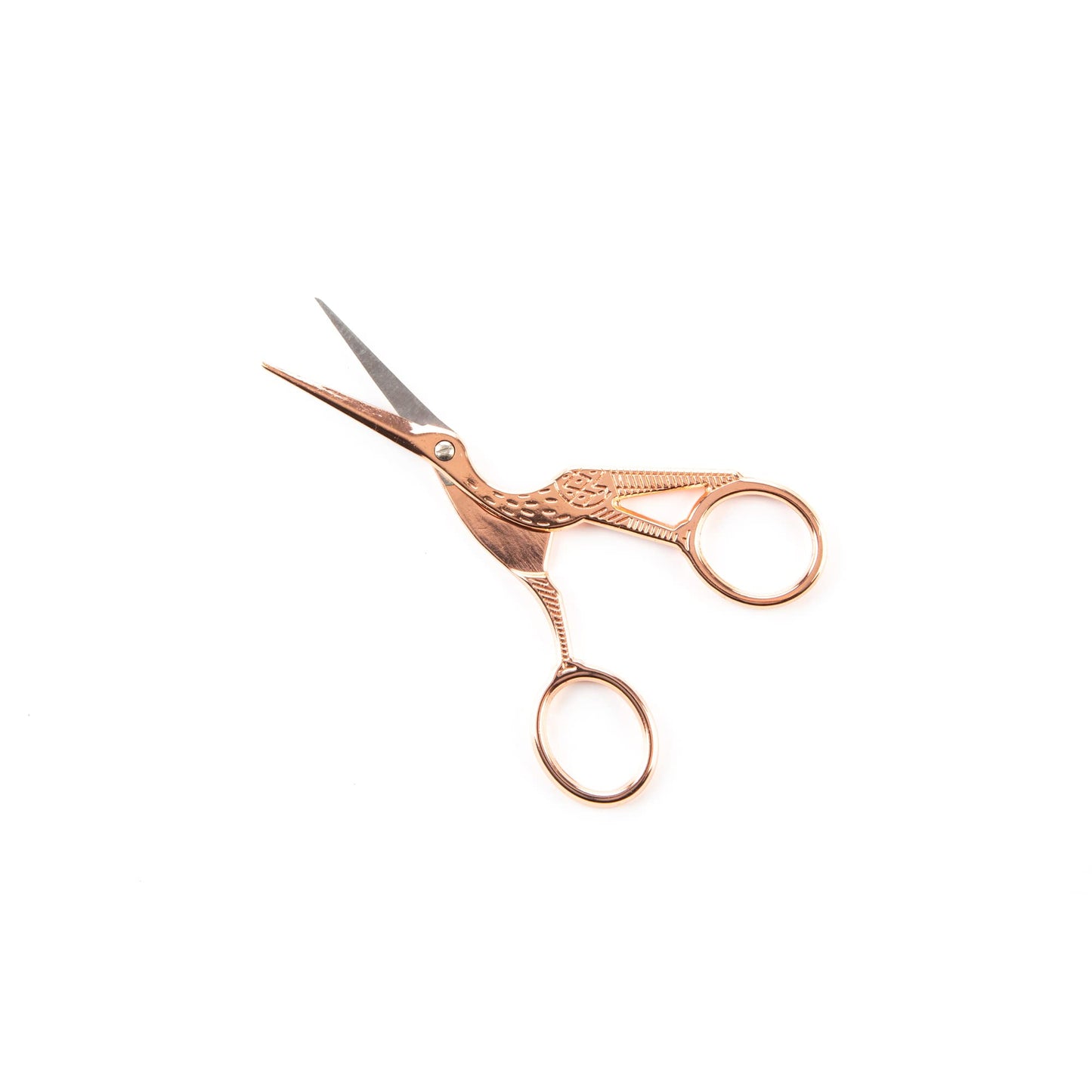 The Quilted Bear Rose Gold Embroidery Scissors - Precision Rose Gold Stork Embroidery/Nail Scissors with Sharp Blades for Sewing & Embroidery Use (4.5")