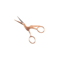 The Quilted Bear Rose Gold Embroidery Scissors - Precision Rose Gold Stork Embroidery/Nail Scissors with Sharp Blades for Sewing & Embroidery Use (4.5")