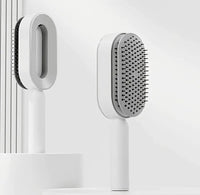 WANWEN Self Cleaning Hair Brush for Women, 3D Air Cushion Massager Brush, Easy Clean Hair Brush, Detangling Anti-Static Brush, Suitable for All Hair Types (White)