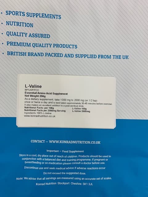Konrad Nutrition L-Valine - Amino Acid USP Grade 250g