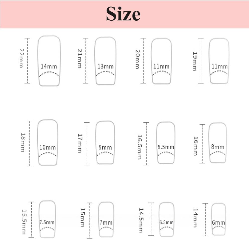 ZDHSOY 24Pcs French False Nails White Tip - Medium Square Fake Nails French Tip Press on Nails, Pink Full Cover False Nails with Rhinestones & Flowers Designs for Women Girls (Flower Design)