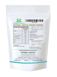 Herbal Magic's Pure & Natural Bottle Gourd Powder For Smoothies,Juices - Premium Quality Powder - Free from Fillers & Preservatives (Pack of 1)