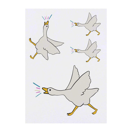 Azeeda 4 x 'Trans Pride Goose' Temporary Tattoos - Water Resistant, Skin-Safe, Non-Toxic Transfers, Mixed Sizes (TO00051443)