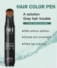 SEVICH Grey Hair Dye Brush Pens - Hair Root Touch Up Temporary White Hair Cover for Solon Home 20ml Darkbrown