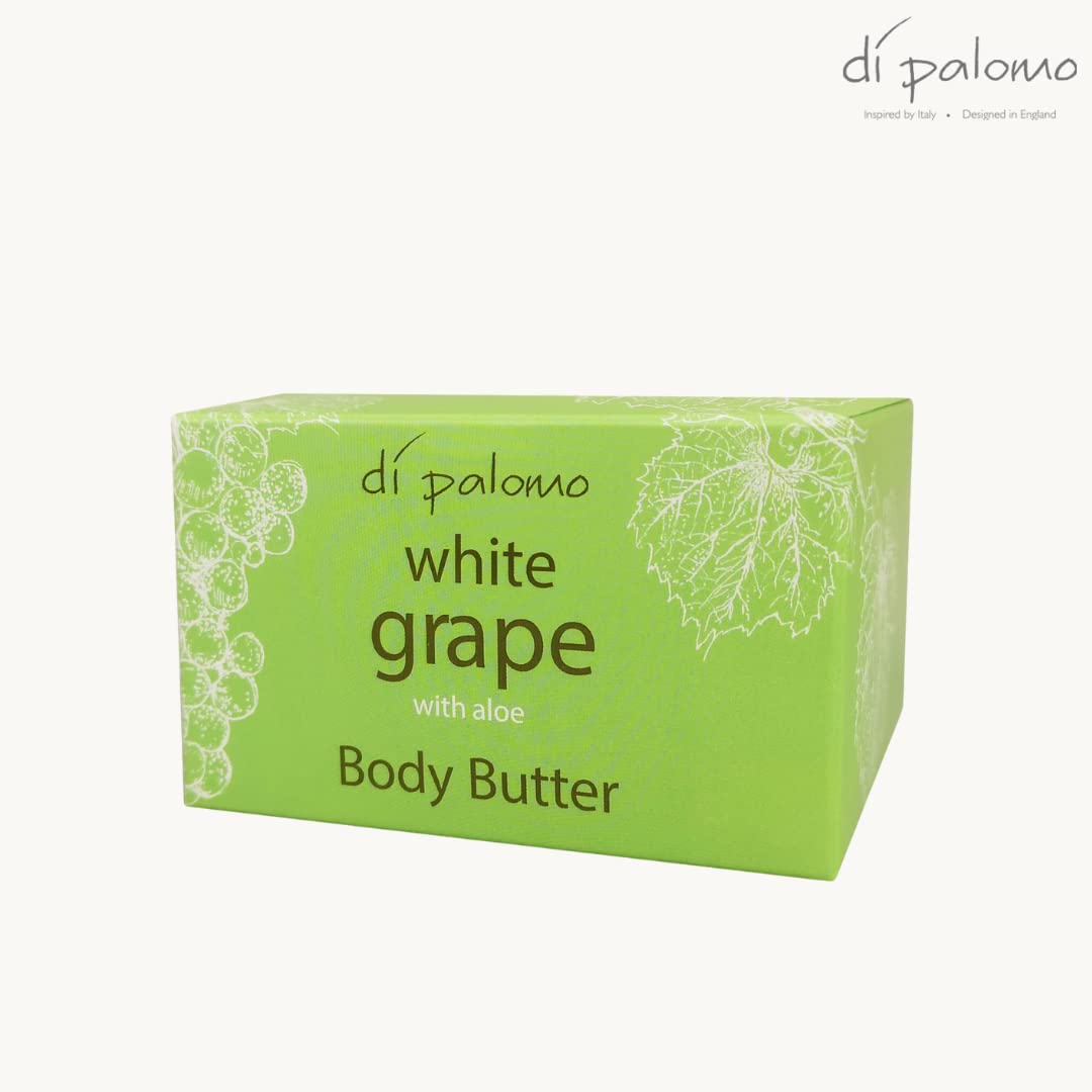 Di Palomo White Grape & Aloe Body Butter 200ml. Body Moisturiser & Body Lotion. Shea Butter Body Butter with Skin Care. Body Butter for Women & Body Moisturiser for Women. Vegan Gifts.