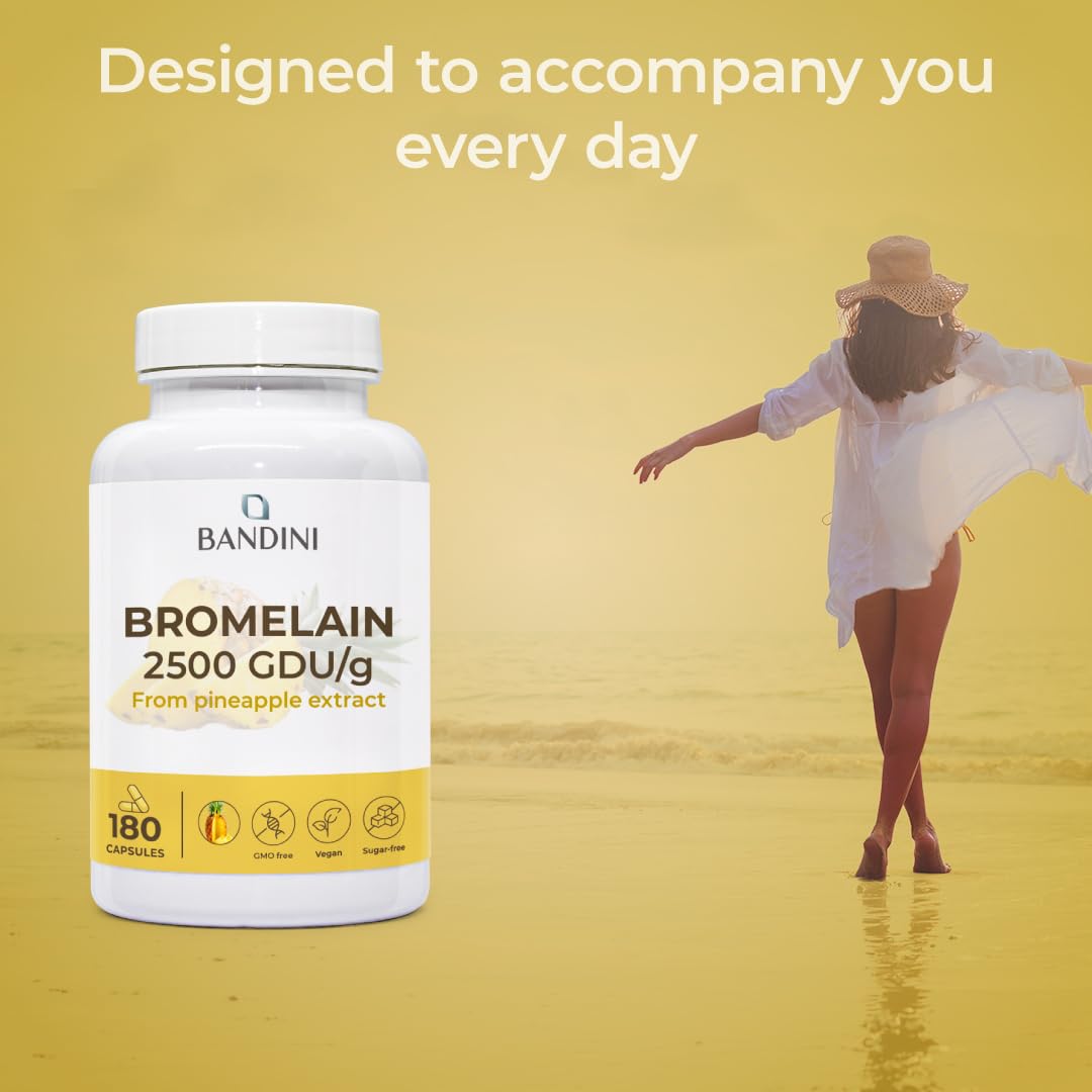 BANDINI Bandini® Bromelain 180 Capsules 1000mg | 2500GDU Pure Pineapple Extract