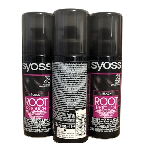 Schwarzkopf Syoss Root Retoucher, 120 ml, Black, Pack of 3