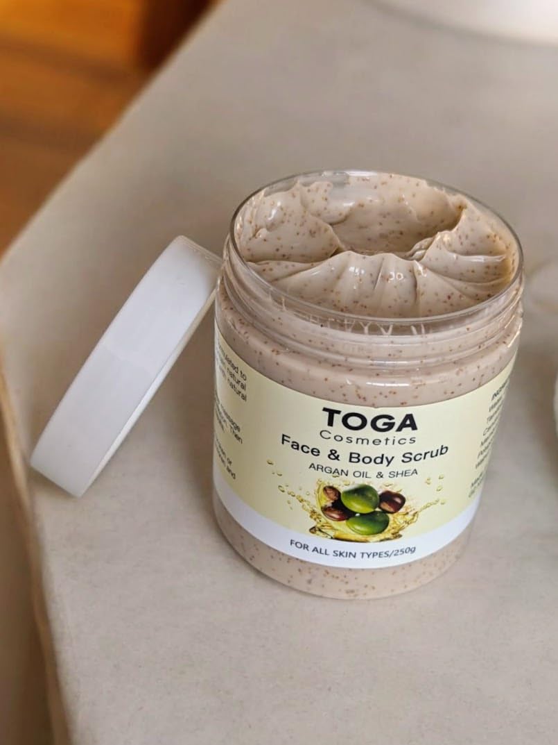 Generic Natural Shea Butter & Argan Oil Face & Body Scrub Exfoliating Body Scrub & Exfoliator - Skincare Remove, Rejuvenating & Softening - Deep Cleansing