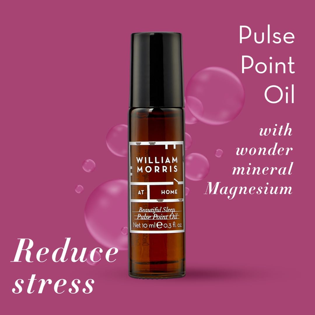 William Morris at Home William Morris At Home Pillow Mist 50ml and Pulse Point Oil 10ml, Calming Essential Oils, Relaxing Fragrance Helps with Sleep, Magnesium, Travel Size, Vegan and Cruelty Friendly, Beauty Gift for Her