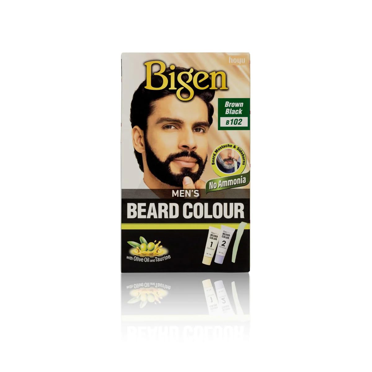 Crazee Deal Bigen Men's Beard Colour | No Ammonia Formula with Aloe Extract & Olive Oil (Pack of 3, Beard 102 - Brown Black)