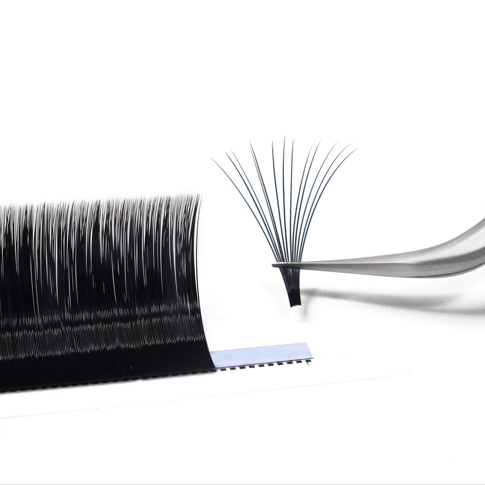 QUEWEL Easy Fan Russian Lashes 0.07D Curl Mix 8-15mm 2D-20D Volume Lash Extensions Self Fanning Automatic Blooming