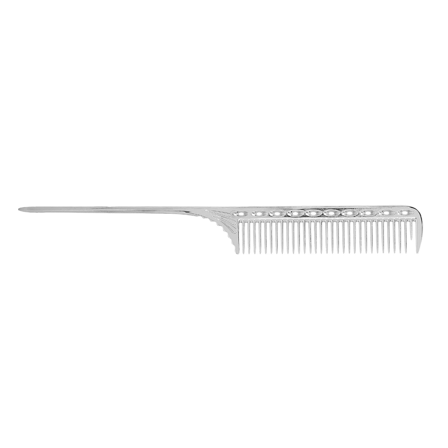 FILFEEL Hair Comb, Professional Rat Tail Hair Comb Salon Hairdressing Styling Comb Barber Aluminum Metal Comb (Silver)