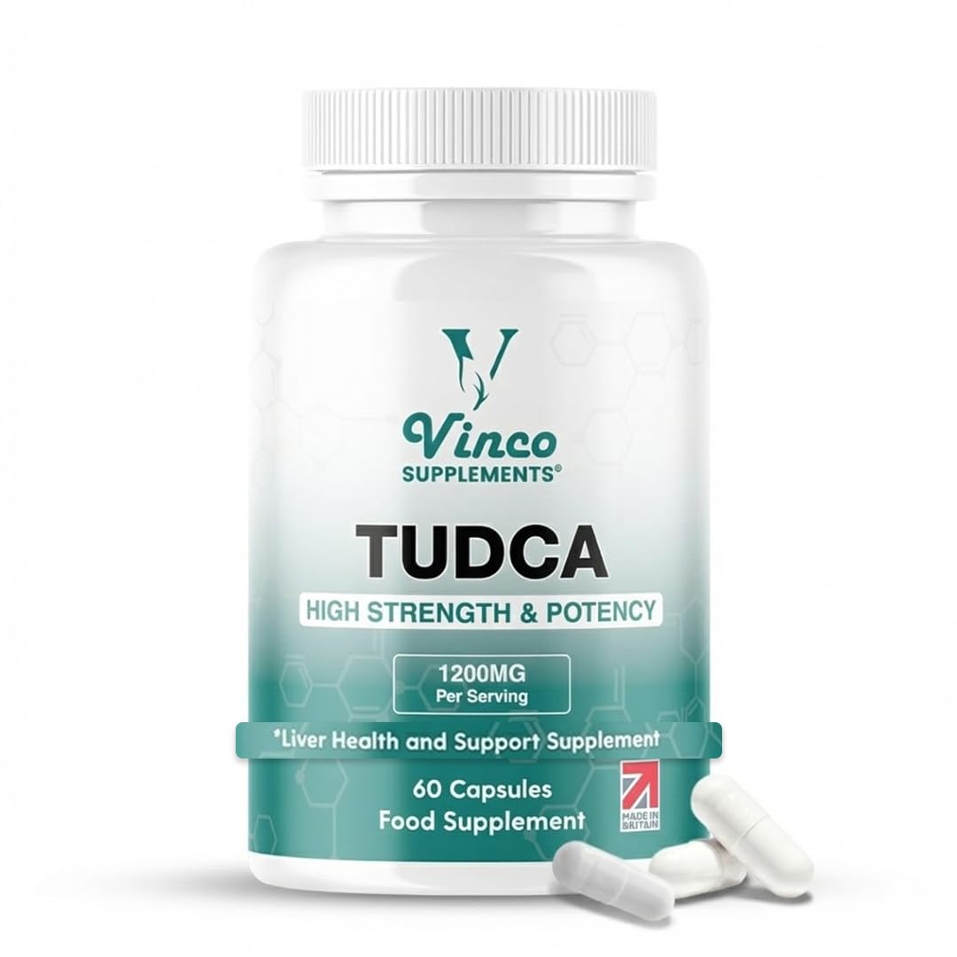 Vinco Supplements Vinco Tudca 1200mg - 60 Capsules - Tauroursodeoxycholic Acid - Advanced Liver Detox & Repair - Supports Healthy Bile Production, Improves Digestion & Strengthens Immune System - Made in UK