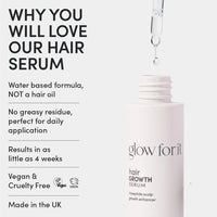 Glow for it Glow For It - Hair Growth Serum 50ml | Promotes Fuller and Thicker Growth | For Thinning, Weak Hair Or Slow Growth | Water Based Serum | Nourishes Scalp Without Greasy Residue