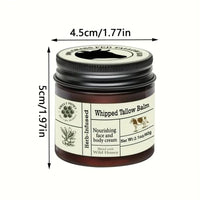 Lustrabelle Beef Tallow for Skin, Unscented All-Purpose Moisturizer, Deeply Nourishing Organic Grass Fed Tallow Balm, Beef Tallow Cream for Face & Body,Olive Oil & Vitami Moisturizing Skin Care Cream for Dry Skin