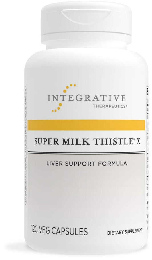 Integrative Therapeutics Super Milk Thistle X - Liver Support Formula* Standardized to Silymarin - with Artichoke Leaf, Dandelion Root & Licorice Root Extracts - Gluten Free - Dairy Free - Vegan - 120 Capsules