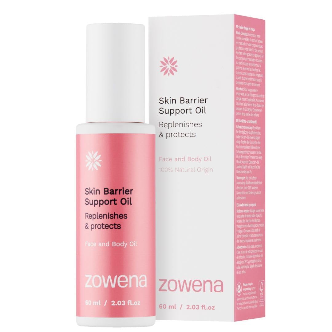 Zowena Pregnancy Stretch Mark Oil - body oil and face oil - 100% natural moisturiser - for pregnant women - with Vitamin E oil - 60ml