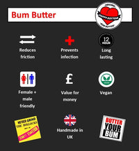 Bum Butter Anti-Chafing Cream | Natural Ingredients for Cycling, Running & More | Perfect for Men and Women
