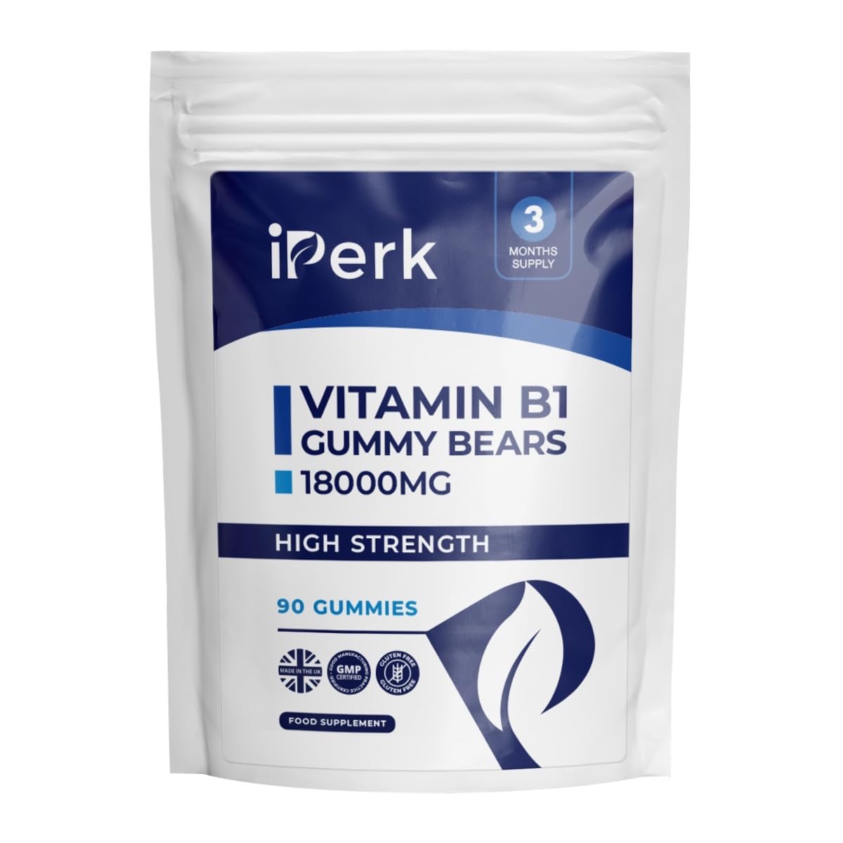 iperk Vitamin B1 Gummies - Delicious Support for Daily Energy 90 Gummies 3-Month Supply | Made in The UK
