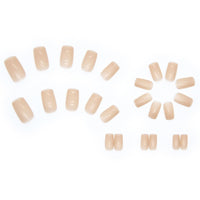 Ceboic 24Pcs Short Square False Nails Nude Pink Press on Nails French Pure Colour Fake Nails Kit Full Cover Acrylic Nails Tip Glossy Stick on Nails for Women Girls Nail Art Decorations