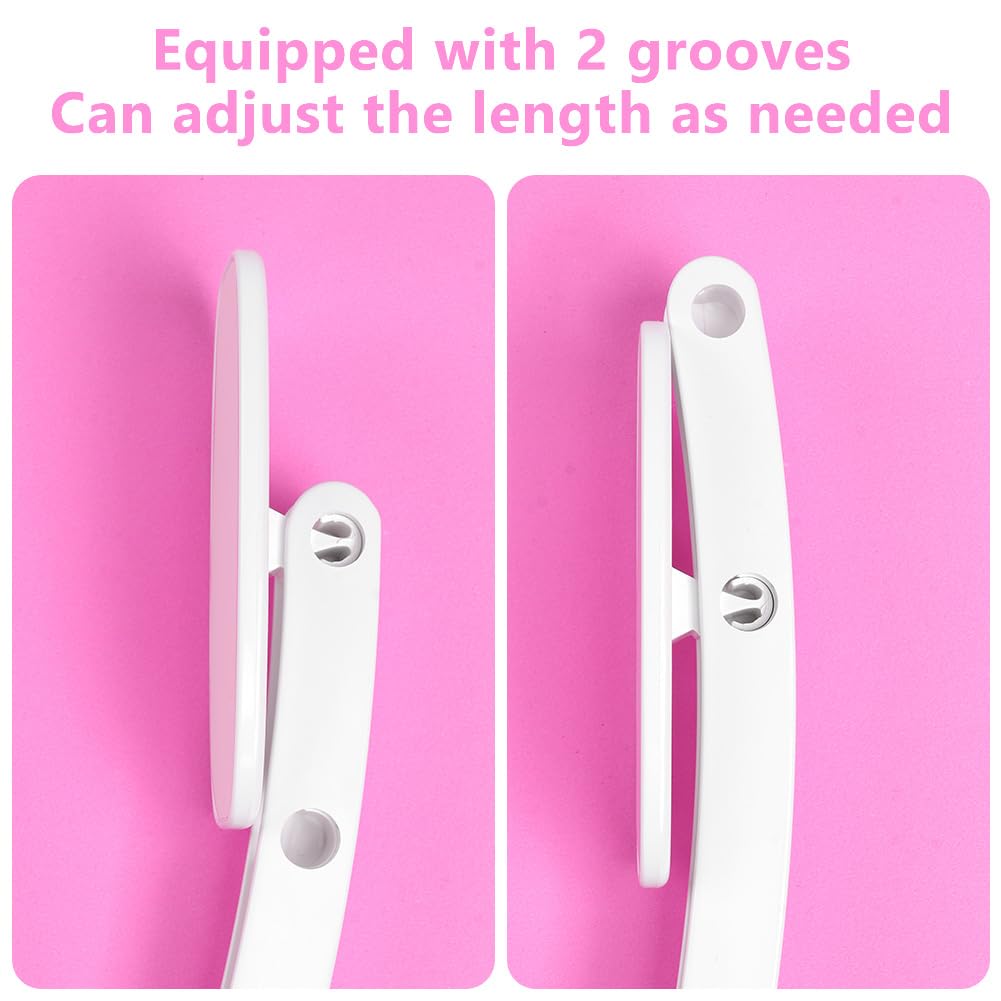LOPHE Lotion Applicator for Back, Foldable Back Cream Applicator, Detachable Long Handled Cream Applicator, 2 in 1 Back Scrubber for Shower, Body Brush Bathing Accessories for Men Women (Pink)