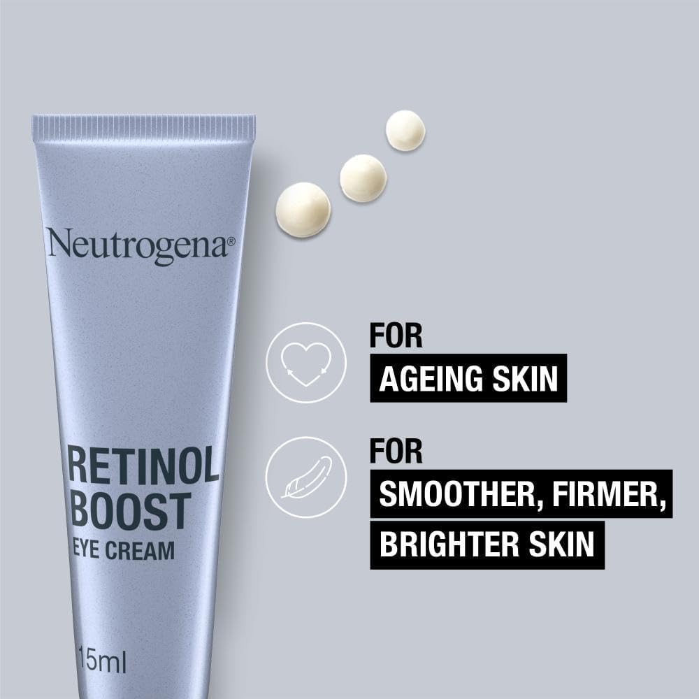 Neutrogena Retinol Boost Eye Cream (1x 15ml), Fragrance-Free Eye Cream for Ageing Skin, Under-Eye Treatment with Retinol for Fresher, Younger-Looking Skin