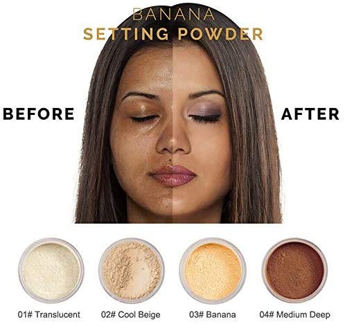 Phoera AQUAPURITY - PHOERA Loose Makeup Setting Matte Face Powder + Puff, Long Lasting Lightweight Foundation Make Up Fixer Beauty Blender Highlighter Palette Flash Photography (103 - Banana)