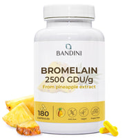 BANDINI Bandini® Bromelain 180 Capsules 1000mg | 2500GDU Pure Pineapple Extract