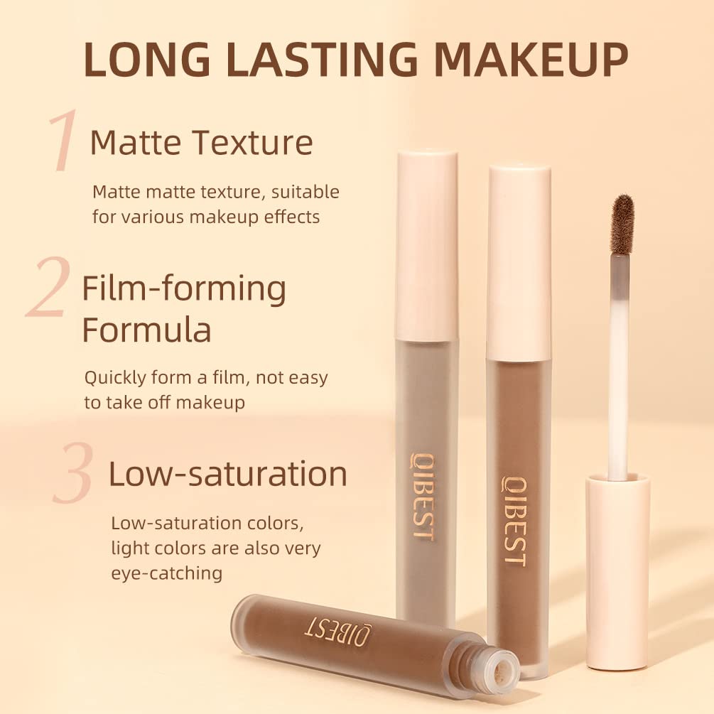 HQDA 8 Colours Matte Liquid Eyeshadow Set Velvet Highly Pigmented Smokey Black Nude Eyeshadow Long Lasting Quick Drying Eye Shadow Make Up Kits (Set A)