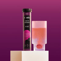 Tonic Health Rest and Recovery Magnesium Effervescent Tablets - 300mg Elemental Magnesium, Ashwagandha, Lemon Balm - No Sugar, Vegan Multivitamin - Relax and Recharge, Calming Cherry 60 Count