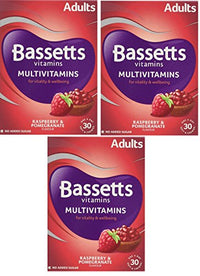 Bassett's 3 X Bassetts Raspberry and Pomegranate Adult Multivitamin Chewies - Pack of 30
