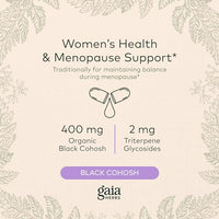 Gaia Herbs Black Cohosh - Menopause Support Supplement to Help Maintain Hormone Balance and Health for Women - with Organic Black Cohosh - 60 Vegan Liquid Phyto-Capsules (30-Day Supply)