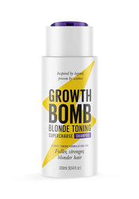 Growth Bomb Blonde Toning Supercharge Shampoo 300ml - For fuller, stronger blonder hair. Yerba Maté. Natural Ingredients. Stimulates Growth.