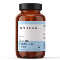 INNOPURE Calcium, Magnesium & Zinc Capsules (No Fillers or Binders) Clean Label Multi Mineral Supplement, Easy to Swallow Capsules (Not Tablets) 120 Capsules, UK Made