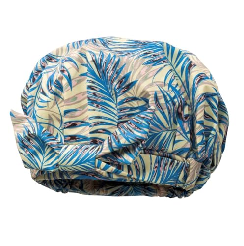 Hydrea London Hydréa London Luxury Shower Cap – Waterproof, Reusable, Stylish & Durable Hair Protection for Bath & Shower – Comfortable Fit, One Size, Elegant Design for Women (Palm Spring)