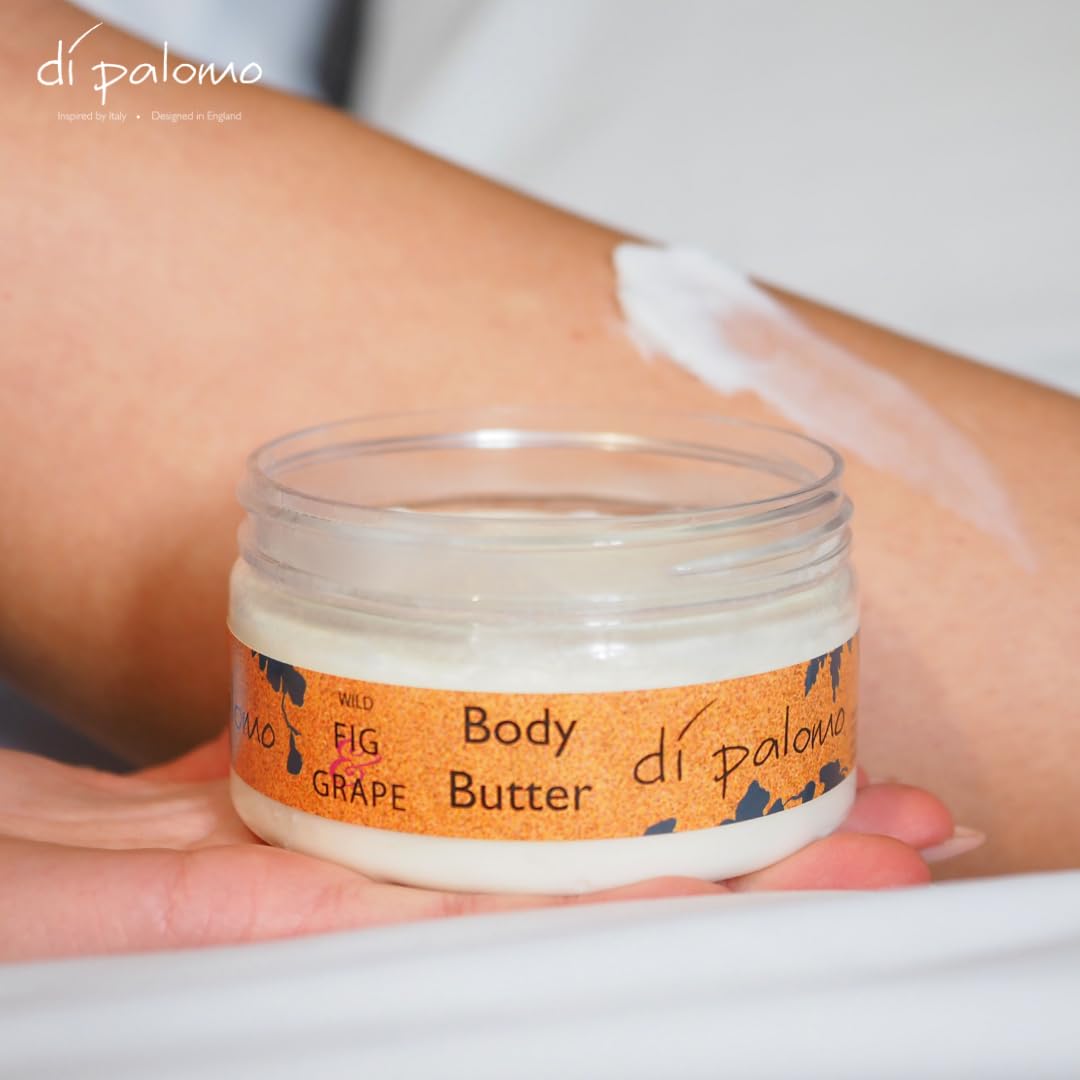 Di Palomo Body Moisturiser Lotion | Wild Fig & Grape Body Butter 200ml | Luxurious Shea Butter Moisturiser for Dry Skin | Vegan Body Lotion for Women | Hydrating Skincare Gift