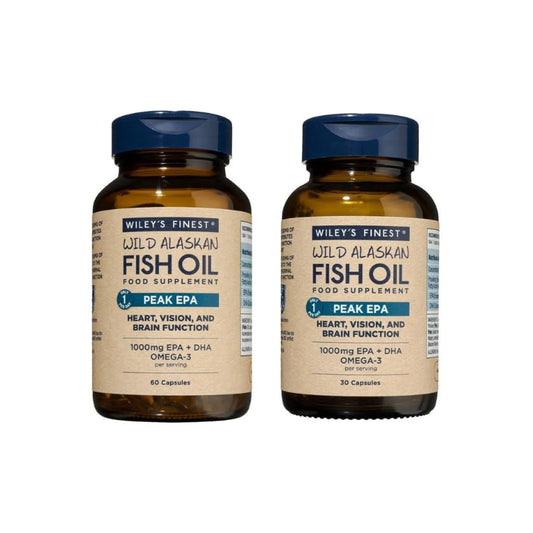 Generic WileysFinest Peak EPA & DHA High Strength Omega 3 1000mg Fish Oil Fatty Acids Supplement Sustainably Sourced 60 Capsules + 30 Capsules - Total 90